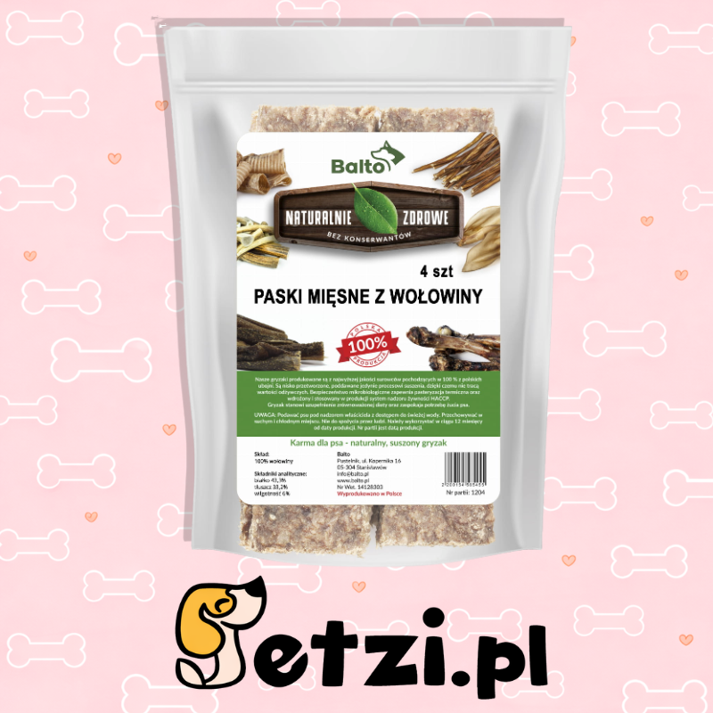 BALTO GRYZAK DLA PSA PASKI MIĘSNE Z WOŁOWINY