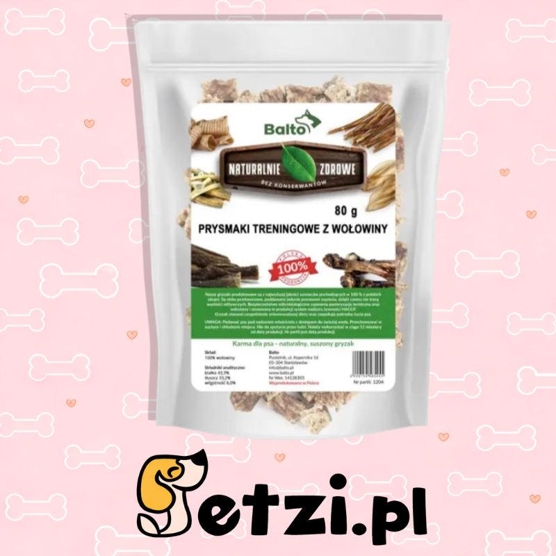 BALTO GRYZAK DLA PSA PRZYSMAK TRENINGOWY Z WOŁOWINY 80G