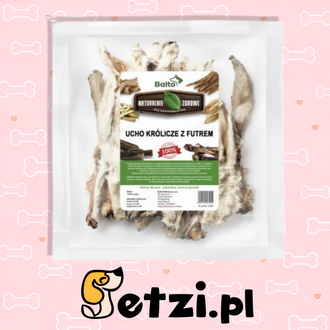 BALTO GRYZAK DLA PSA UCHO KRÓLICZE Z FUTREM 10SZT