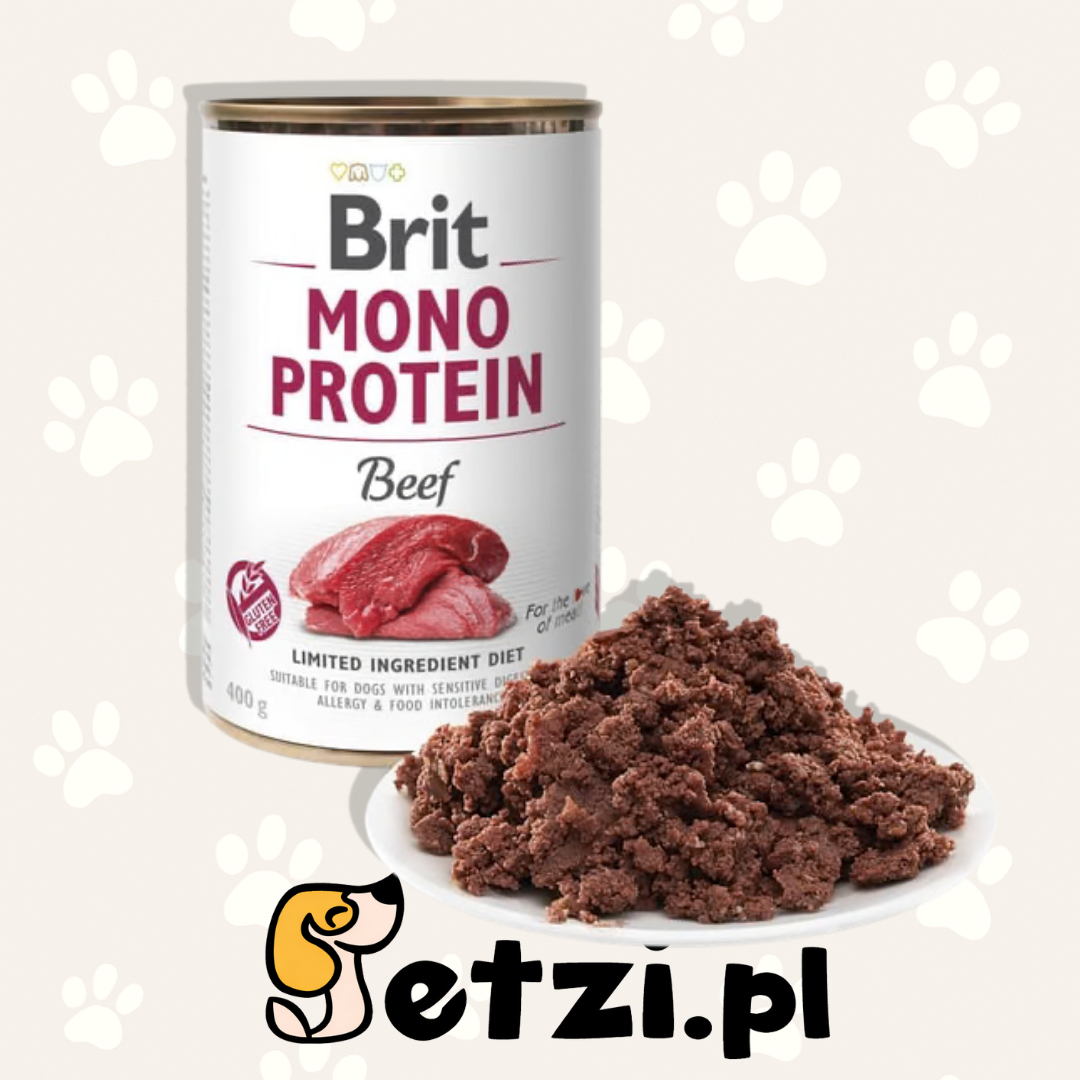 BRIT MONO MOKRA KARMA DLA PSA BEEF 400G