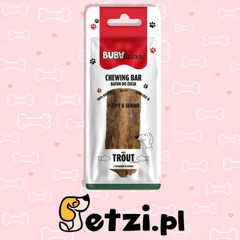 BUBA BUBALICIOUS GRYZAK DLA PSA BATON O SMAKU PSTRĄGA 12CM