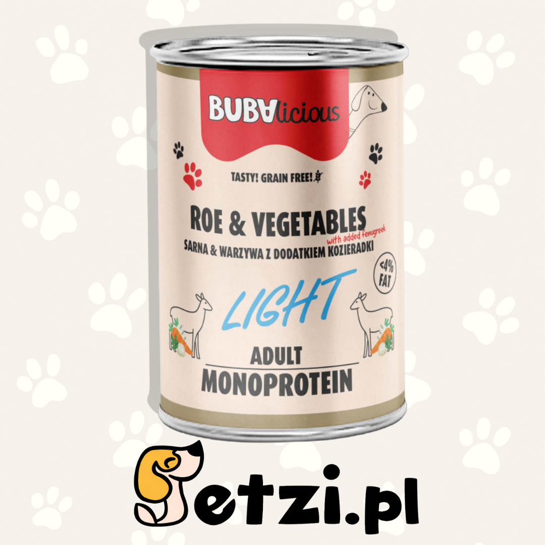 BUBA BUBALICIOUS LIGHT MOKRA KARMA DLA PSA SARNA 400G