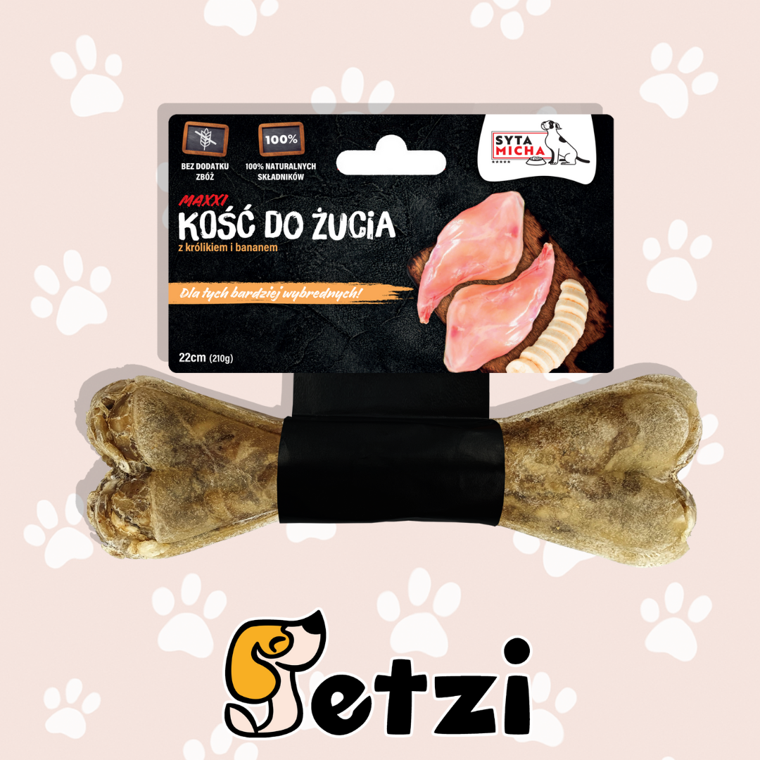 SYTA MICHA KOŚĆ DO ŻUCIA MAXXI 22 CM – RÓŻNE SMAKI
