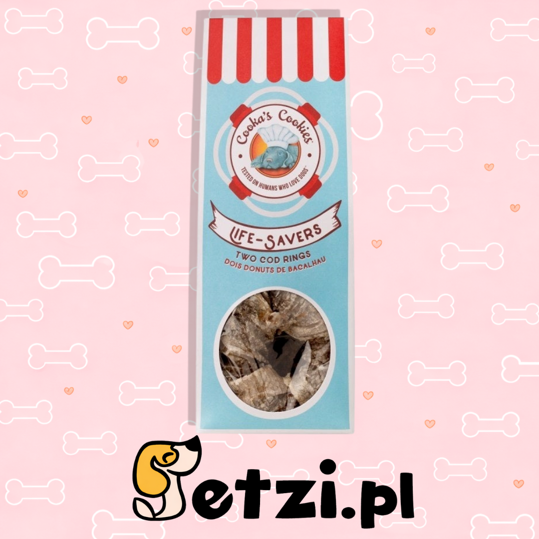 COOKAS COOKIES PRZYSMAKI DLA PSA LIFE SAVERS RINGI ZE SKÓRY DORSZA 45G
