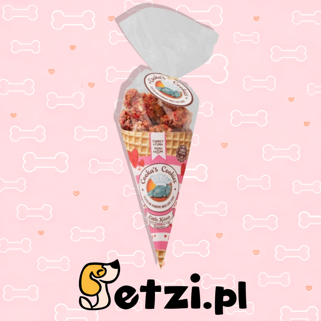 COOKAS COOKIES PRZYSMAKI DLA PSA LITTLE TURKEY & TUNA KISSES Z INDYKA I TUŃCZYKA 50G