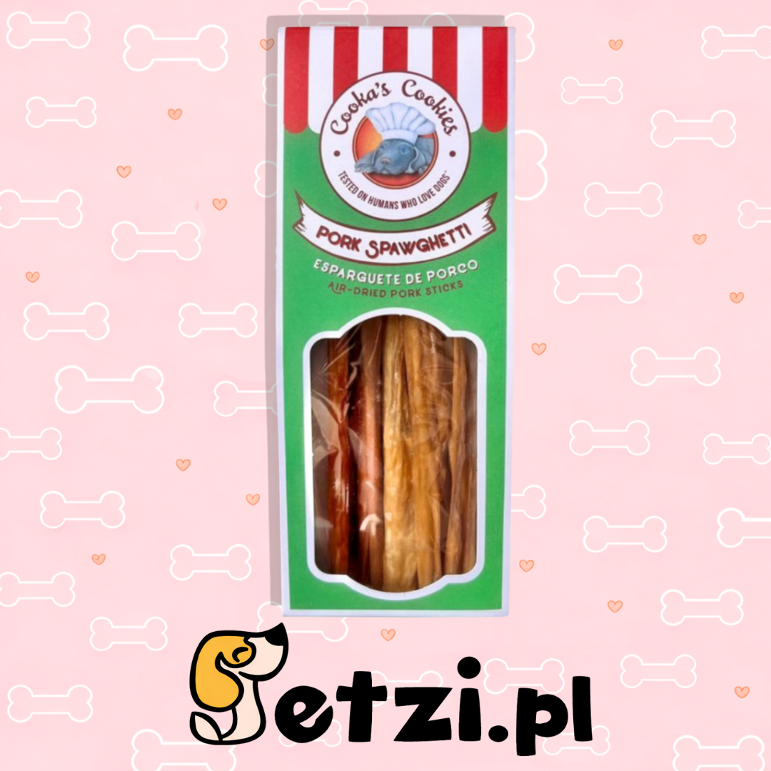 COOKAS COOKIES PRZYSMAKI DLA PSA PORK SPAWGHETTI SUSZONE JELITA WIEPRZOWE 60G