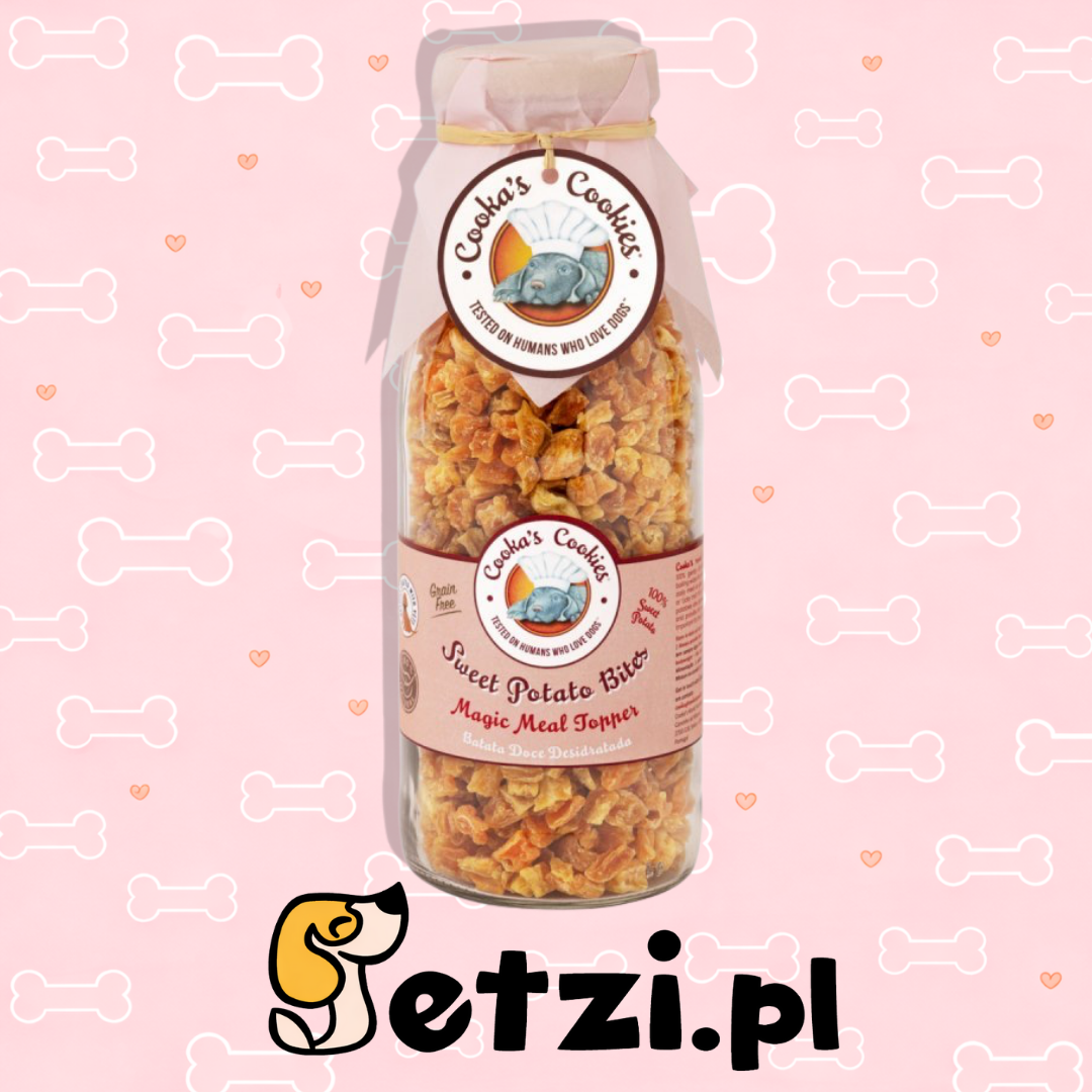 COOKAS COOKIES PRZYSMAKI DLA PSA SWEET POTATO BITES KĄSKI ZE SŁODKIEGO ZIEMNIAKA 250G