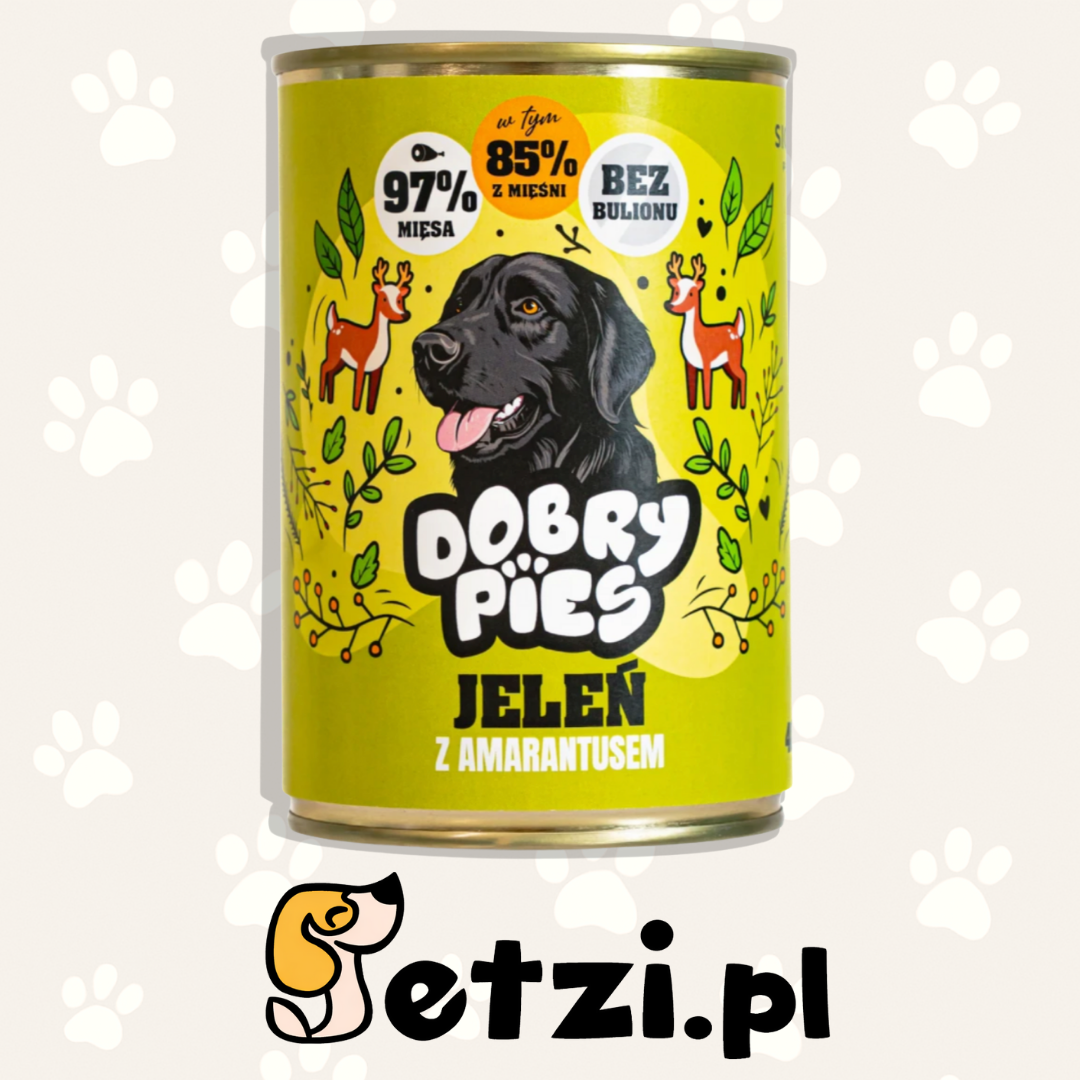 DOBRY PIES MOKRA KARMA DLA PSA JELEŃ, WIEPRZOWINA, AMARANTUS 400G