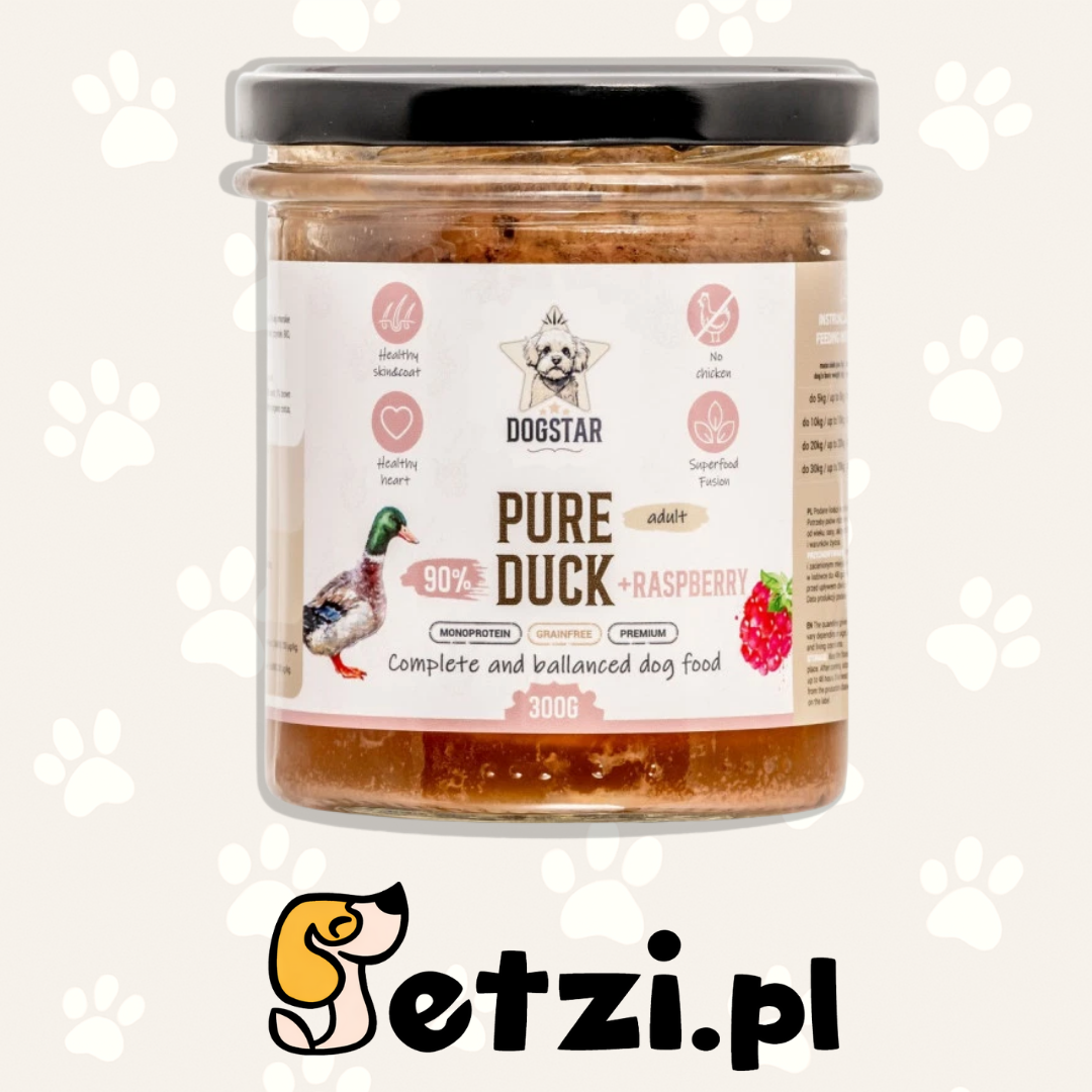 DOGSTAR PURE KACZKA Z MALINAMI 300G