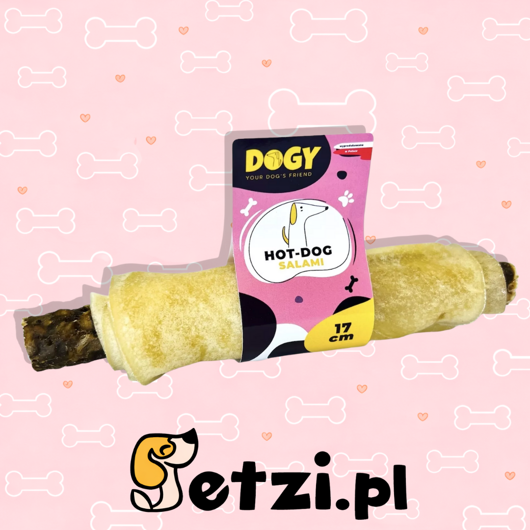 DOGY HOT DOG ZE ŻWACZEM SALAMI 17CM DLA PSA