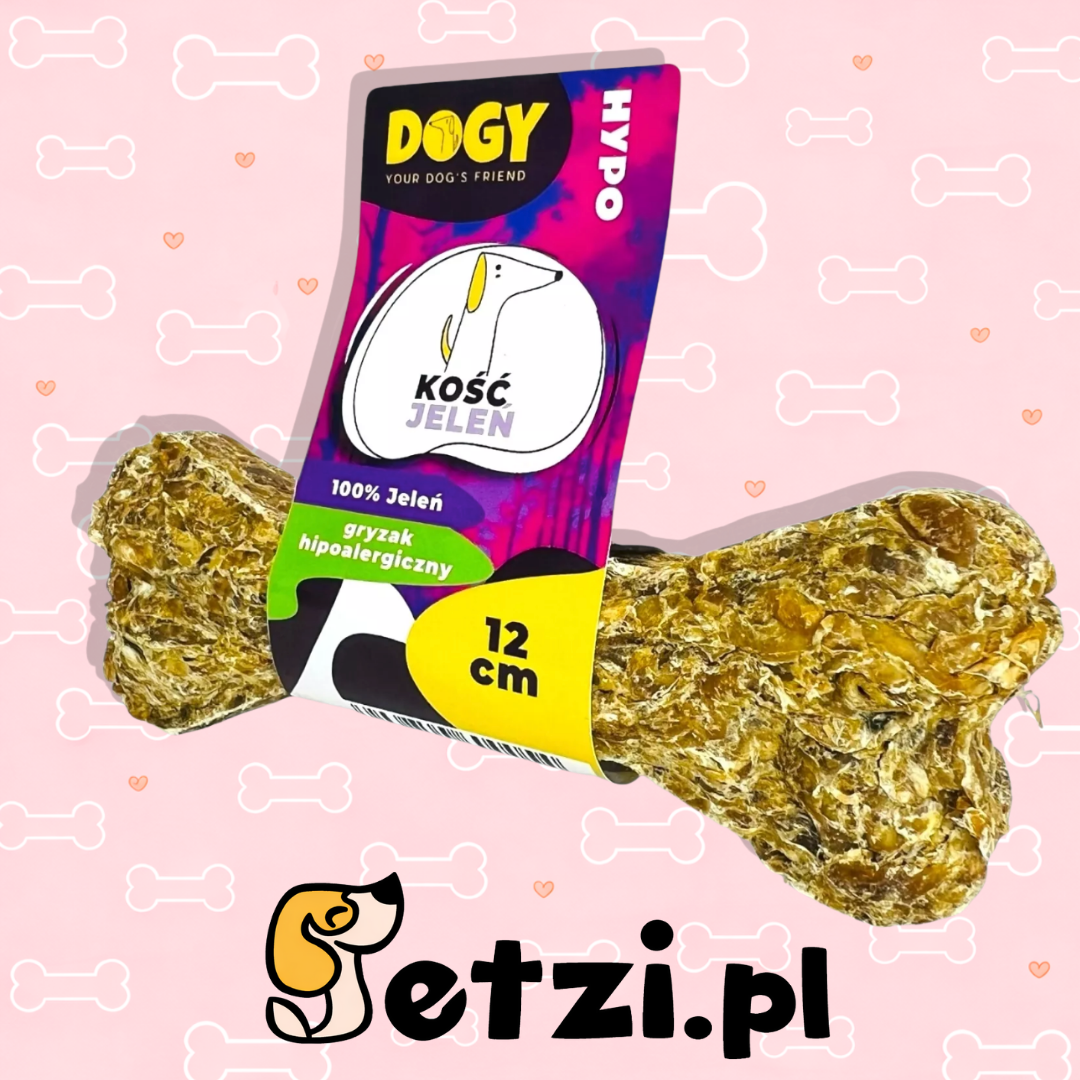 DOGY HYPO KOŚĆ Z JELENIA 12CM - KOŚĆ DO GRYZIENIA I ŻUCIA