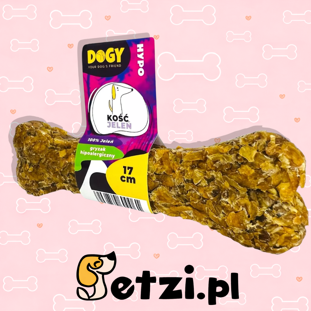 DOGY HYPO KOŚĆ Z JELENIA 17CM - KOŚĆ DO GRYZIENIA I ŻUCIA