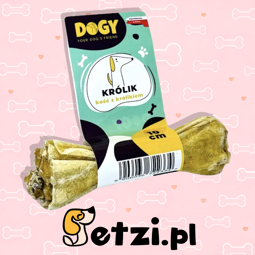 DOGY KOŚĆ Z KRÓLIKIEM I MARCHEWKĄ 10CM - KOŚĆ DO GRYZIENIA I ŻUCIA