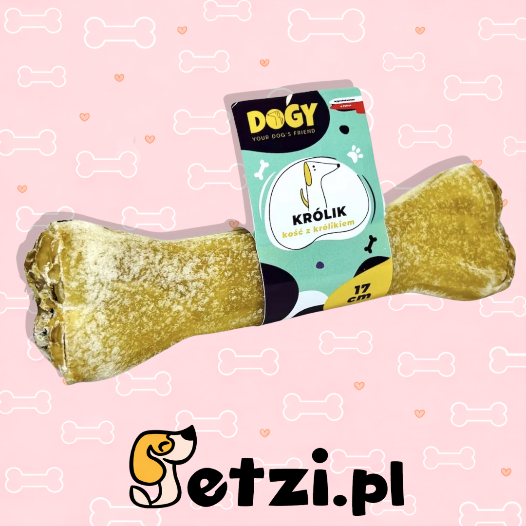 DOGY KOŚĆ Z KRÓLIKIEM I MARCHEWKĄ 17CM - KOŚĆ DO GRYZIENIA I ŻUCIA