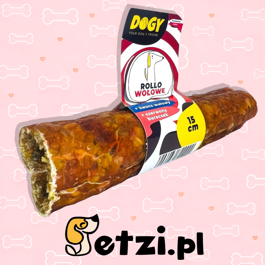 DOGY ROLLO WOŁOWE 15CM DLA PSA - DO WYPEŁNIENIA