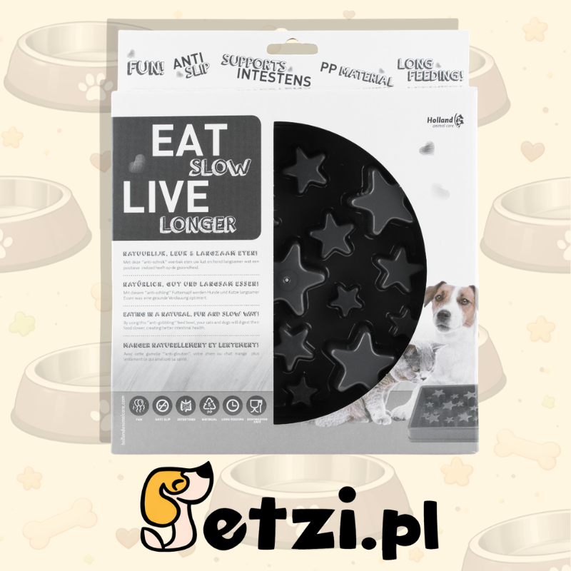 EAT SLOW LIVE LONGER STAR MISKA SPOWALNIAJĄCA SZARA S