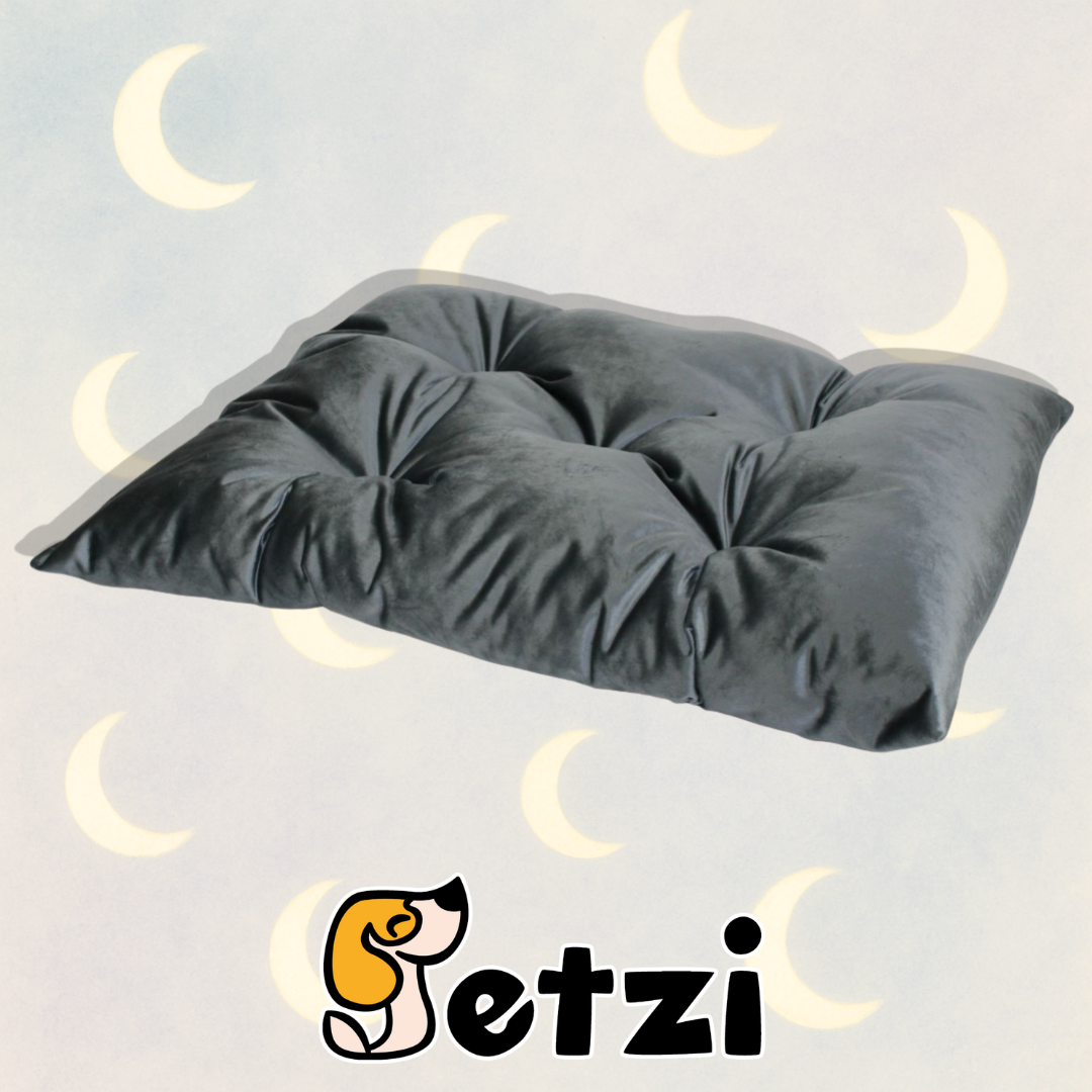 FABVELVET LEGOWISKO DLA PSA, WYMIARY 80/60 CM, VELVET TAPICERSKI - CIEMNA STAL