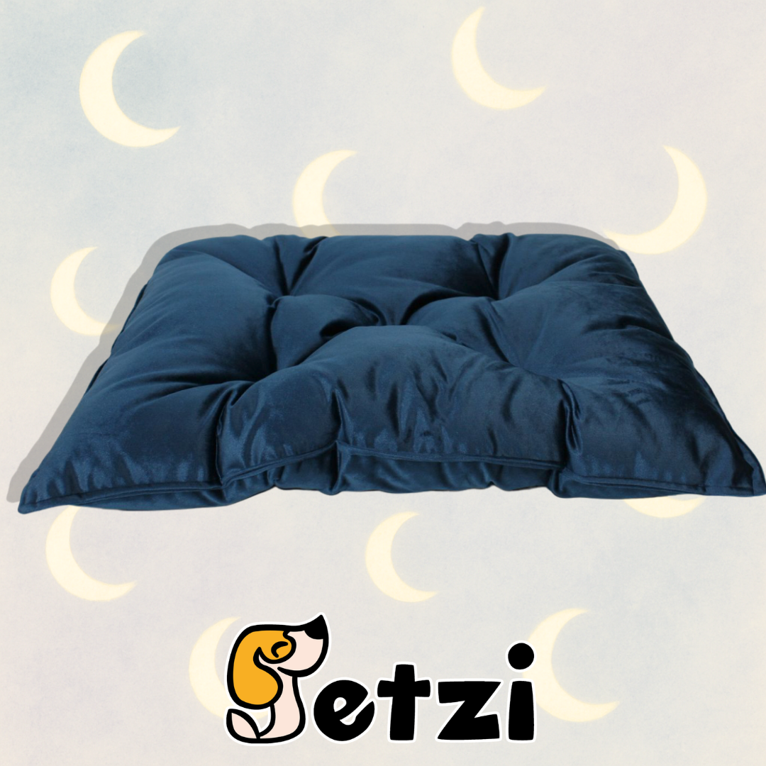 FABVELVET LEGOWISKO DLA PSA, WYMIARY 80/60 CM, VELVET TAPICERSKI - GRANATOWY