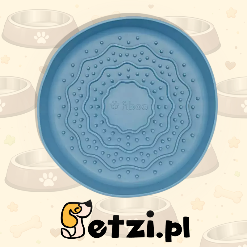 FIBOO LICK FIBOOWL CIEMNY NIEBIESKI - MISKO-MATA 2W1 Ø 20CM