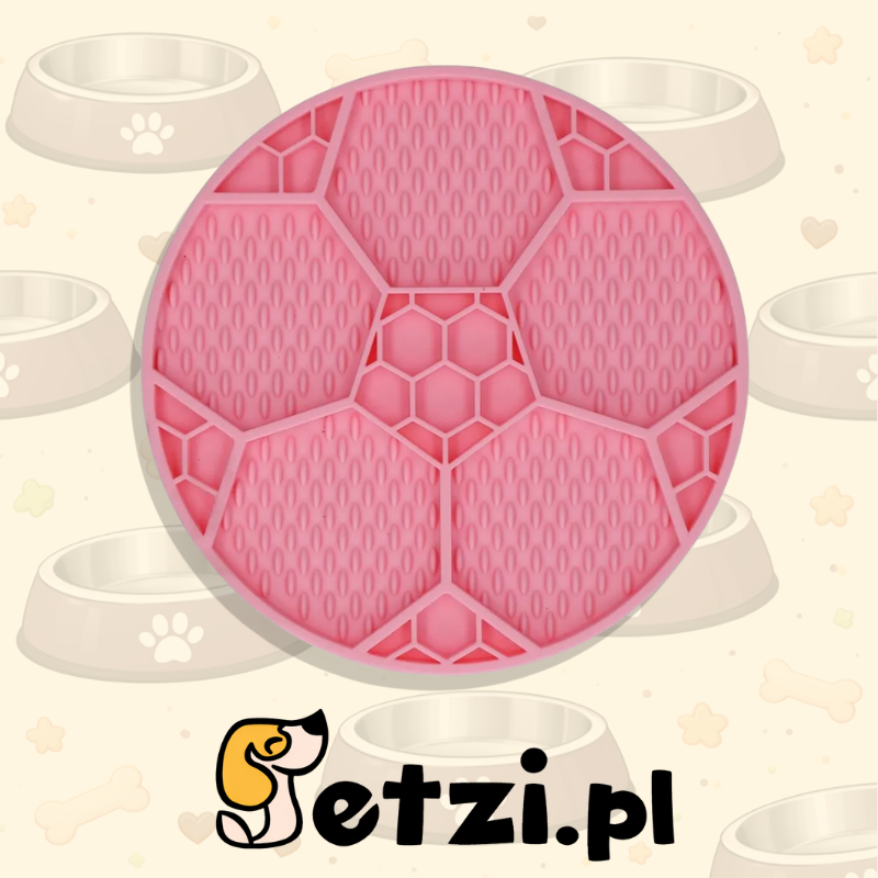 EAT SLOW LIVE LONGER LICK MAT VOETBAL ROZE
