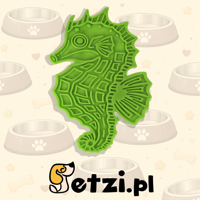 EAT SLOW LIVE LONGER LICK MAT SEAHORSE GROEN