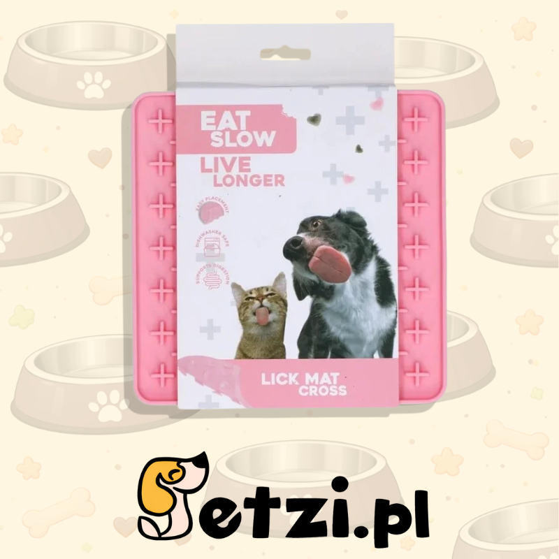 EAT SLOW LIVE LONGER LICK MAT CROSS ROZE