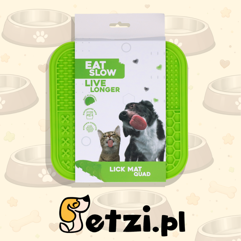 EAT SLOW LIVE LONGER LICK MAT QUAD GREEN
