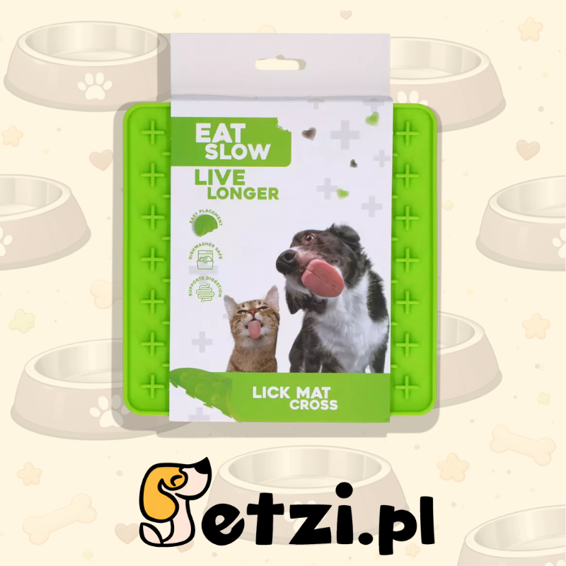 EAT SLOW LIVE LONGER LICK MAT CROSS GROEN