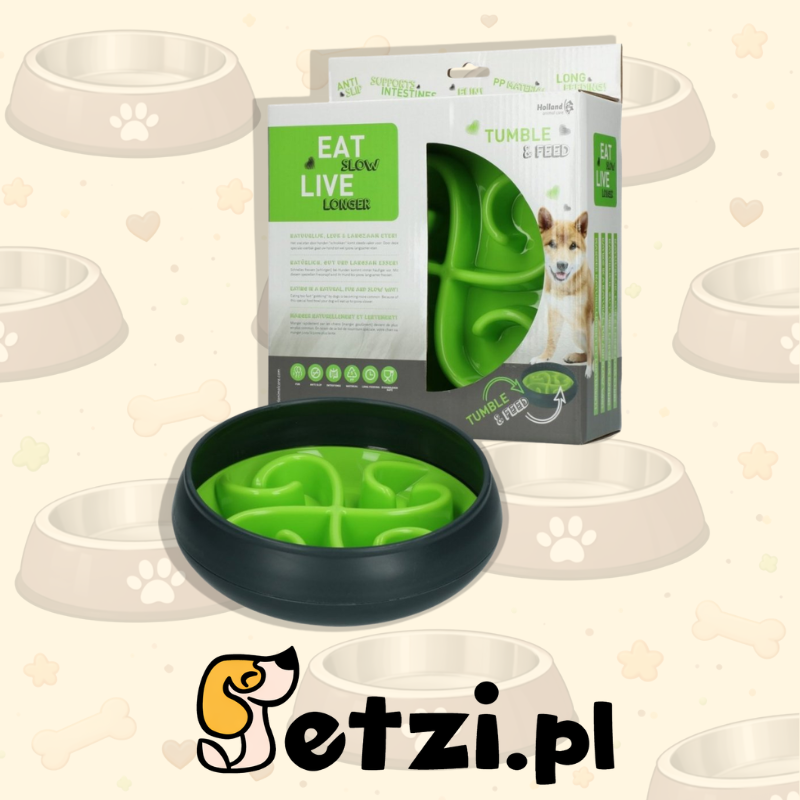EAT SLOW LIVE LONGER TUMBLE FEEDER GREEN