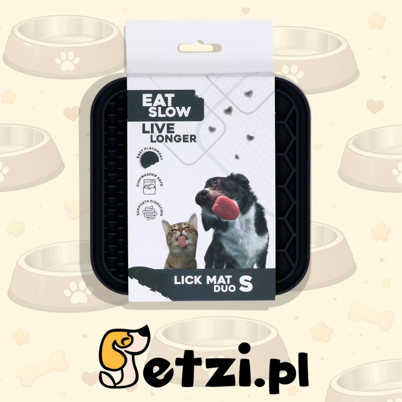EAT SLOW LIVE LONGER LICK MAT DUO S GREY