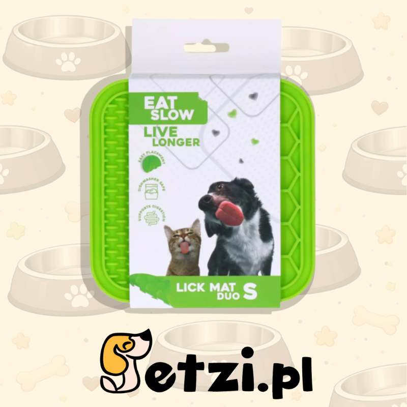 EAT SLOW LIVE LONGER LICK MAT DUO S GREEN