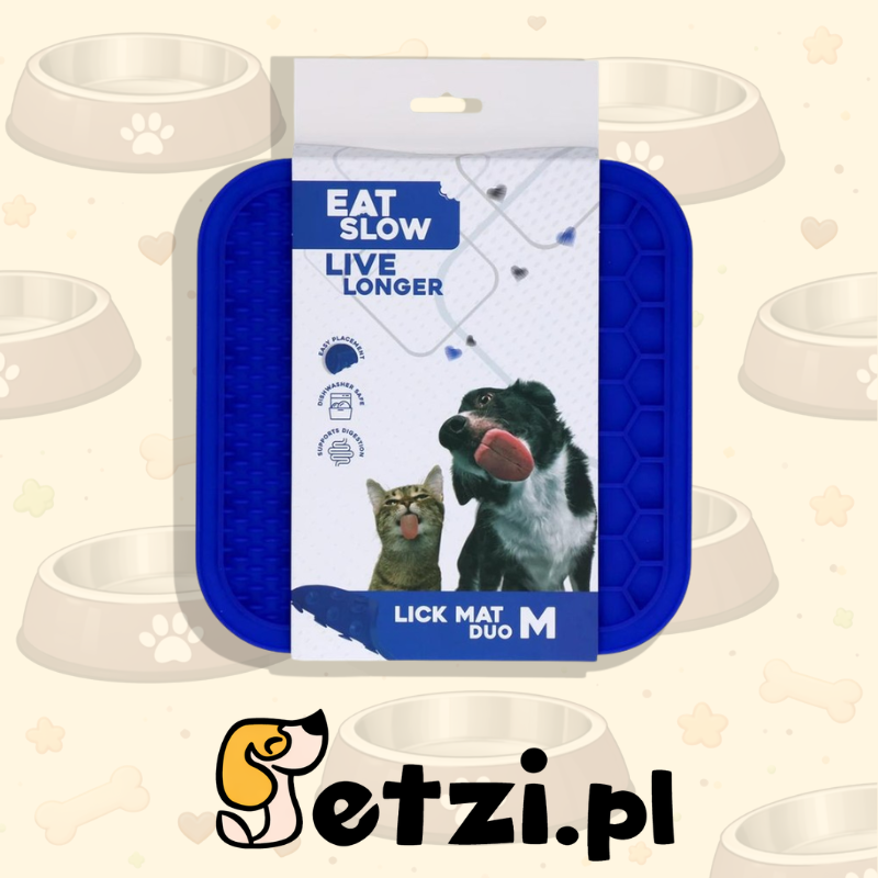 EAT SLOW LIVE LONGER LICK MAT DUO S BLUE