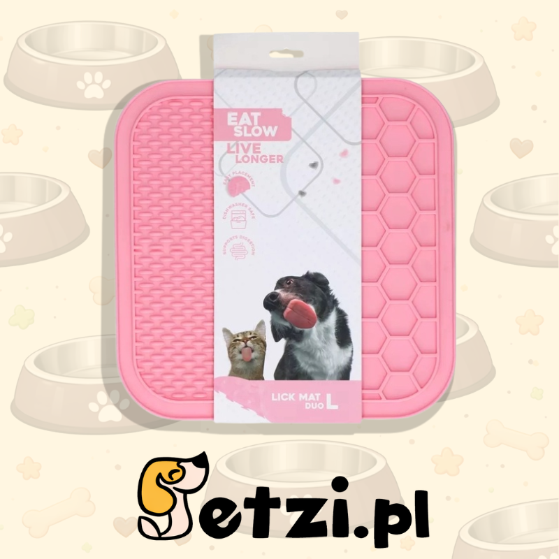 EAT SLOW LIVE LONGER LICK MAT DUO L PINK