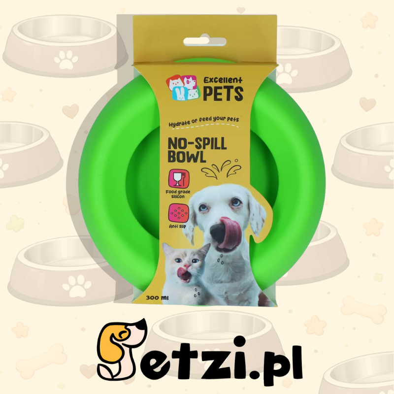 EXCELLENT PETS NO SPILL BOWL GREEN S