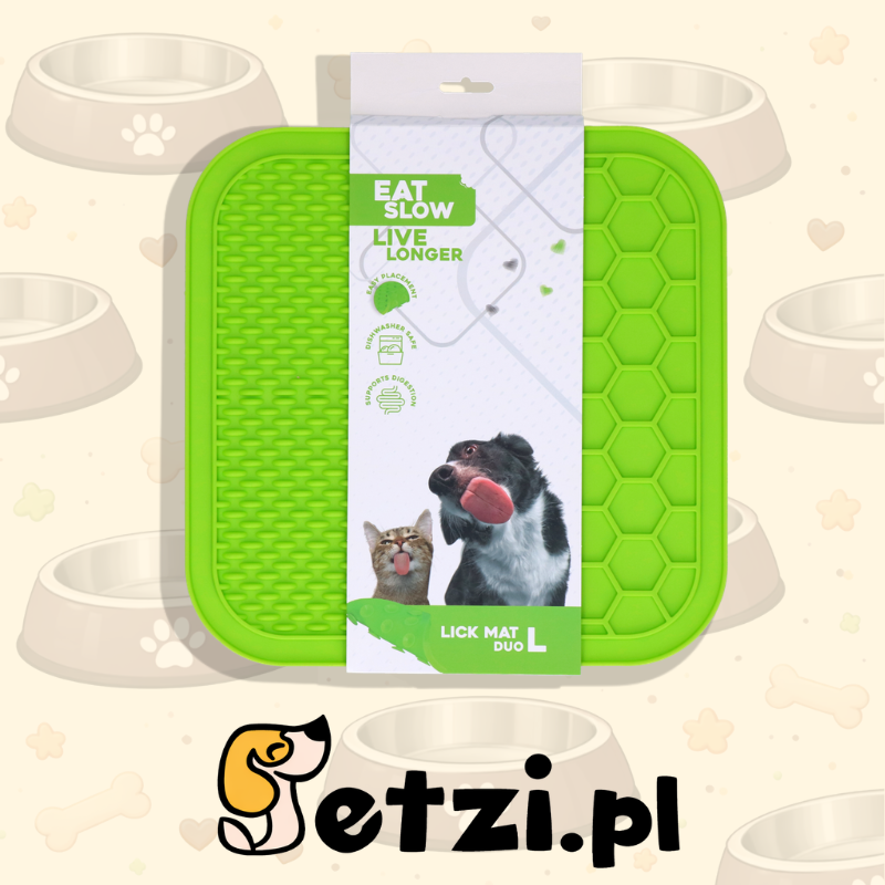 EAT SLOW LIVE LONGER LICK MAT DUO L GREEN