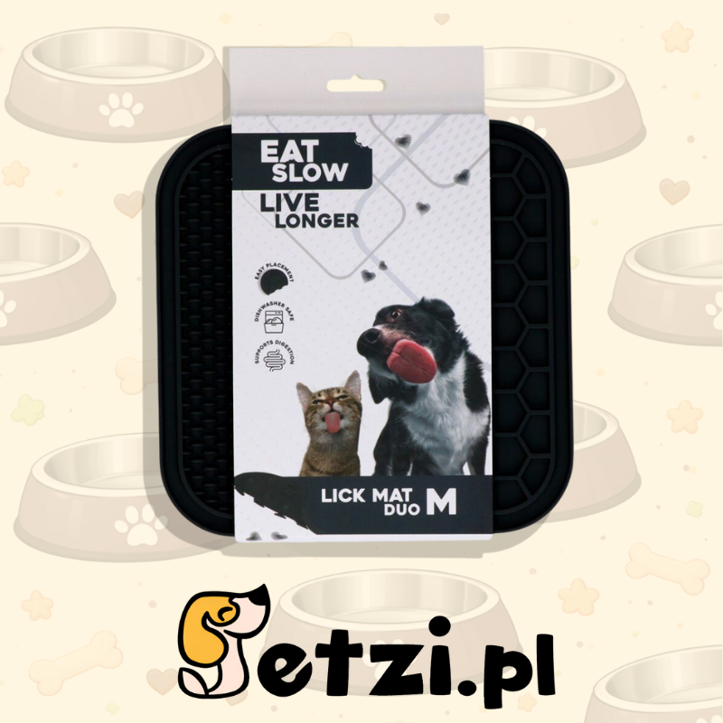 EAT SLOW LIVE LONGER LICK MAT DUO M GREY