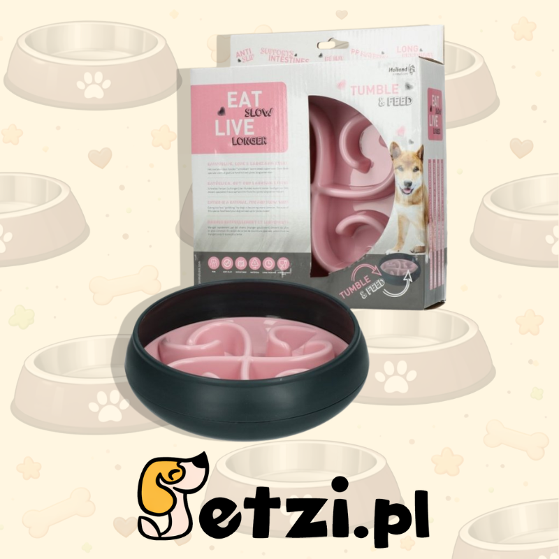 EAT SLOW LIVE LONGER TUMBLE FEEDER PINK