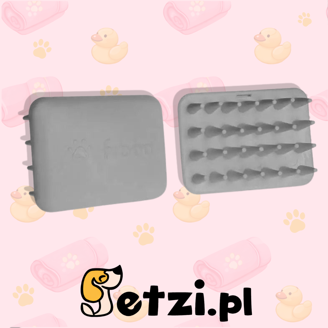 FIBOO SZCZOTKA TWARDA SZARA - EKOLOGICZNA SZCZOTKA DO SIERŚCI DLA PSÓW I KOTÓW