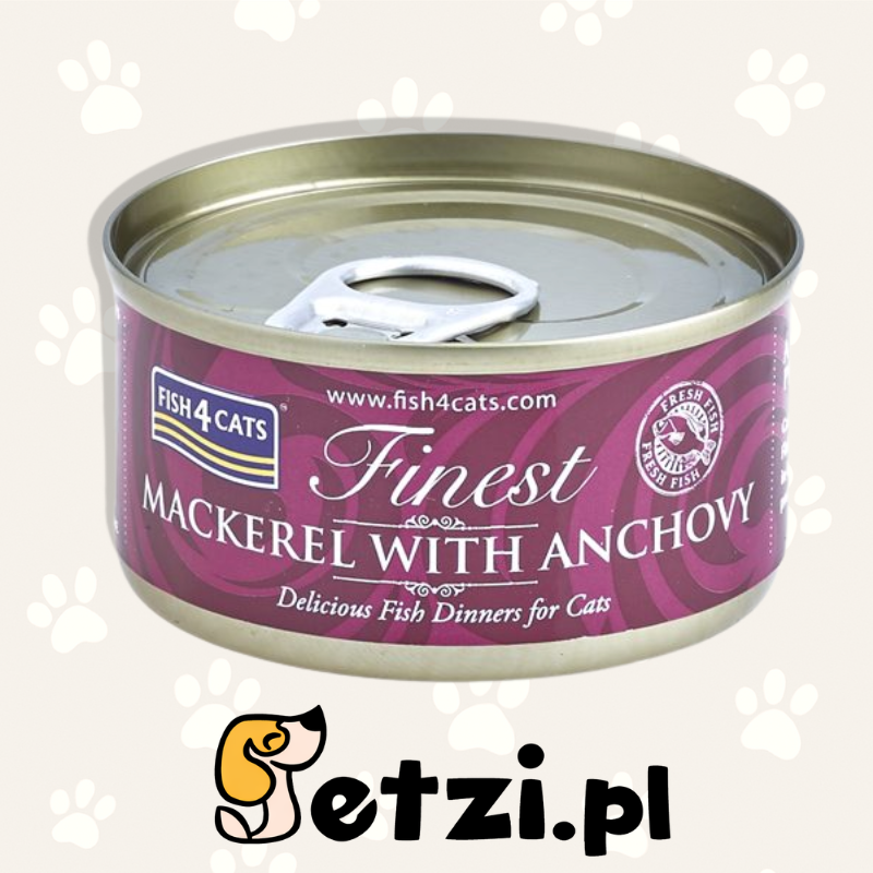 FISH4CATS MOKRA KARMA DLA KOTA MACKEREL WITH ANCHOVY 70G