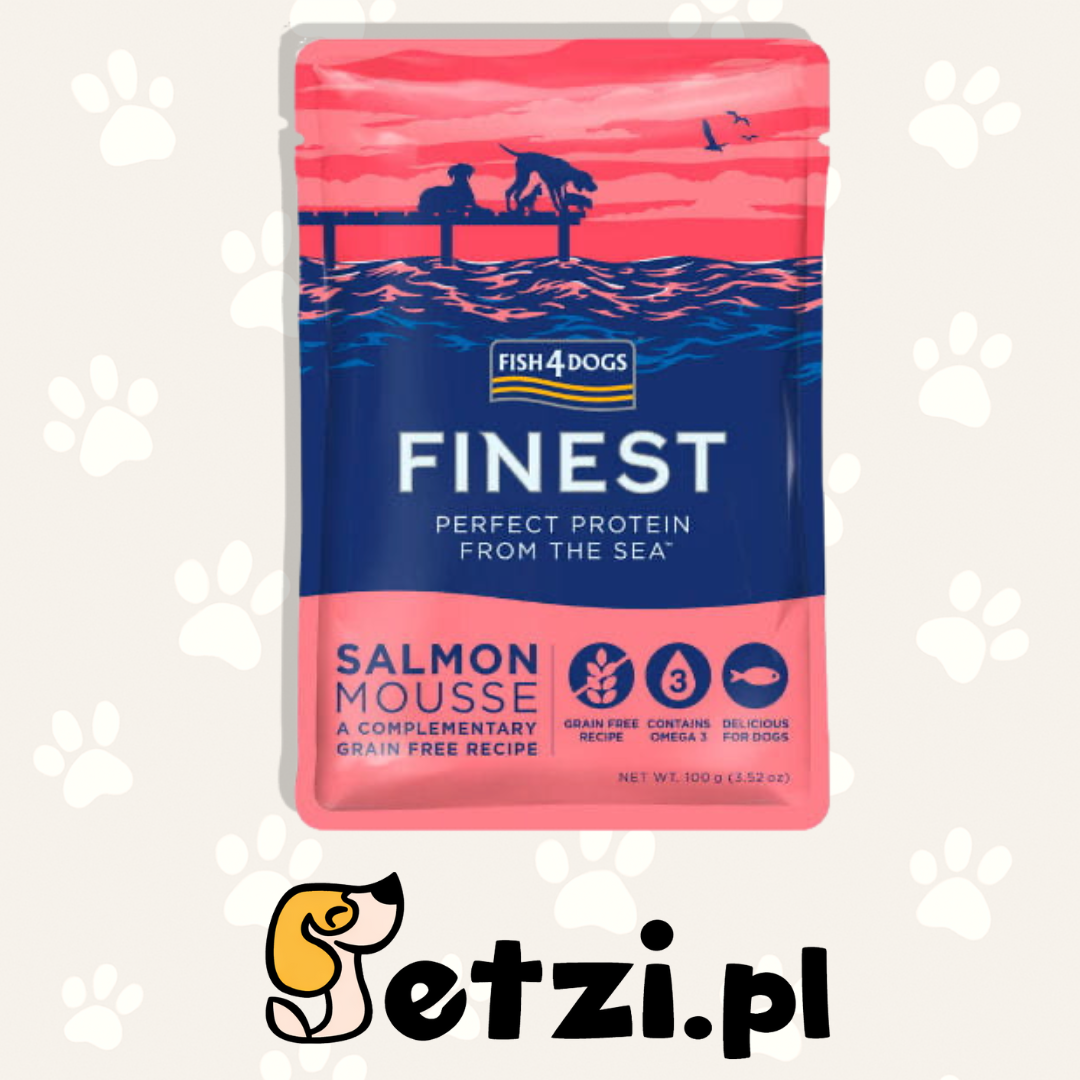 FISH4DOGS FINEST MOKRA KARMA DLA PSA SALMON MOUSSE 100G