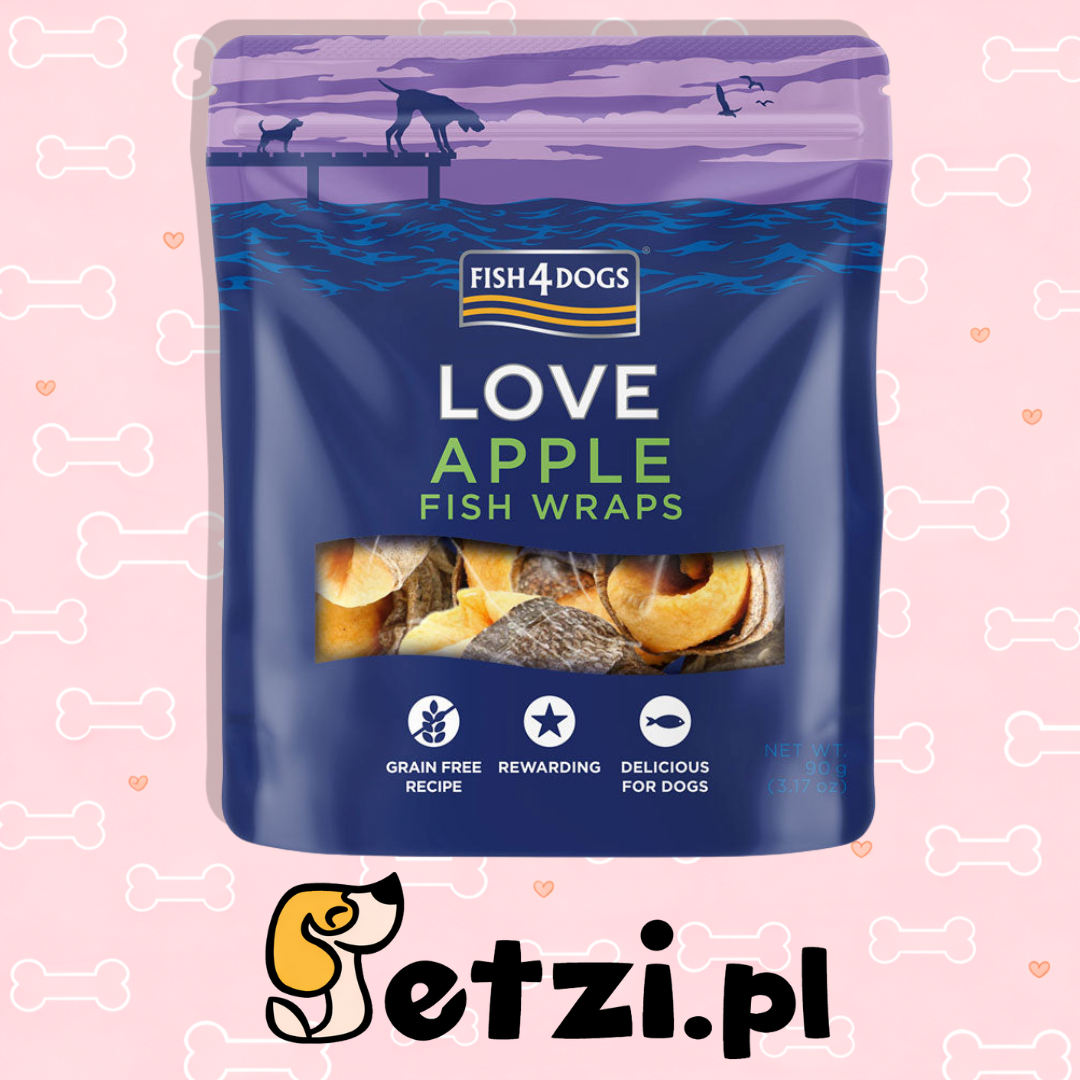 FISH4DOGS LOVE PRZYSMAKI DLA PSA APPLE FISH WRAPS 90G
