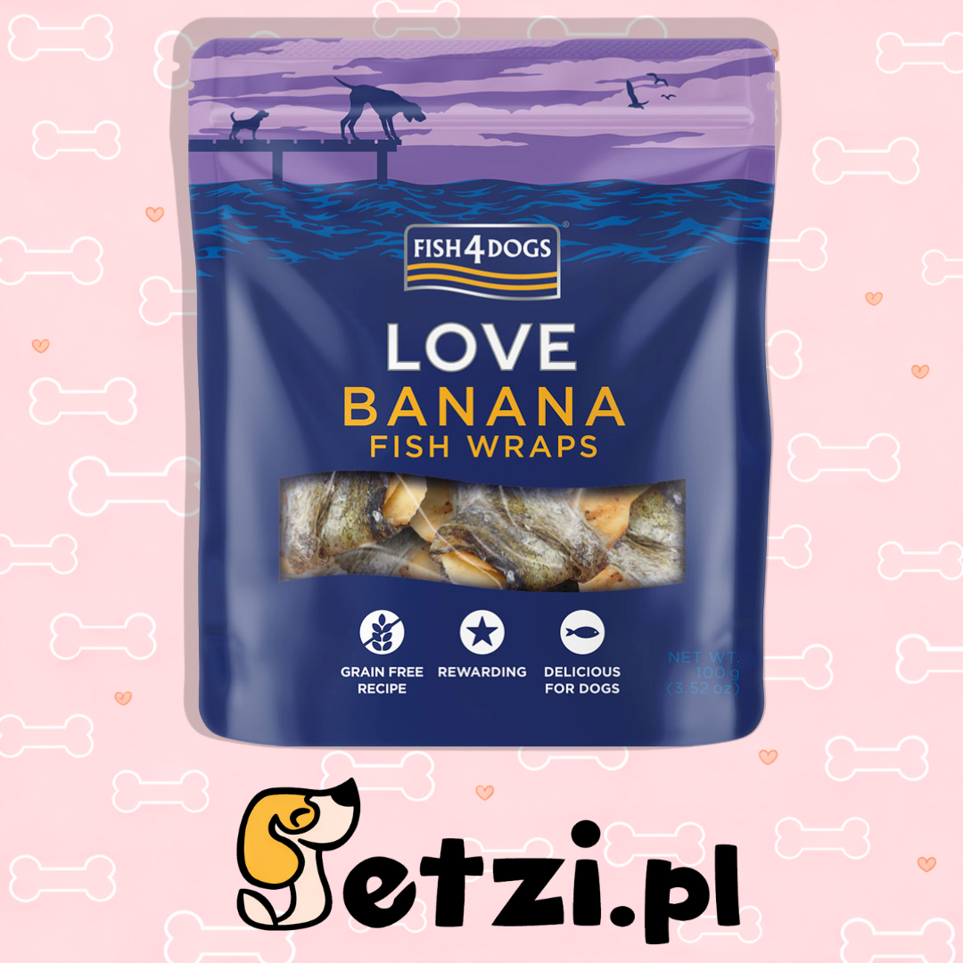 FISH4DOGS LOVE PRZYSMAKI DLA PSA BANANA FISH WRAPS 100G
