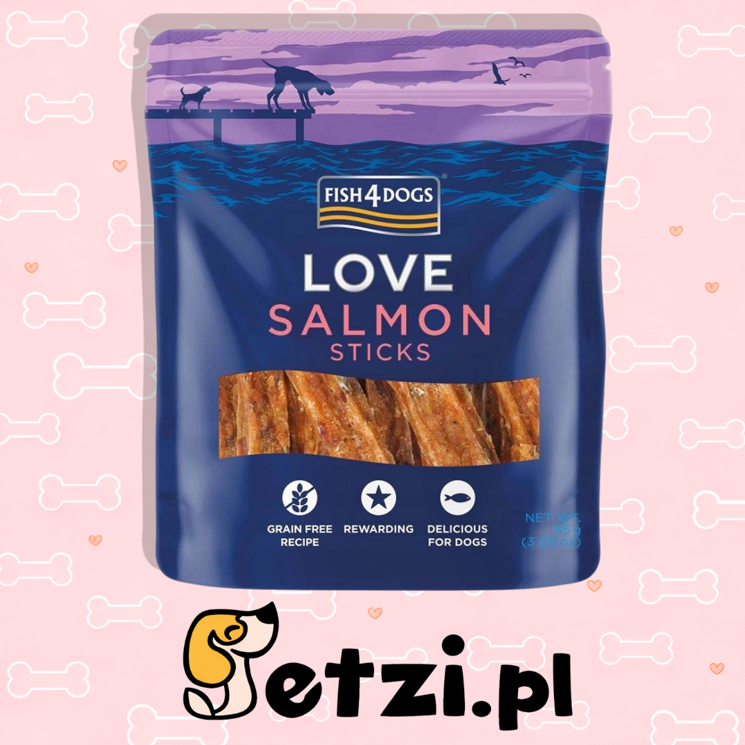 FISH4DOGS LOVE PRZYSMAKI DLA PSA SALMON STICKS 85G