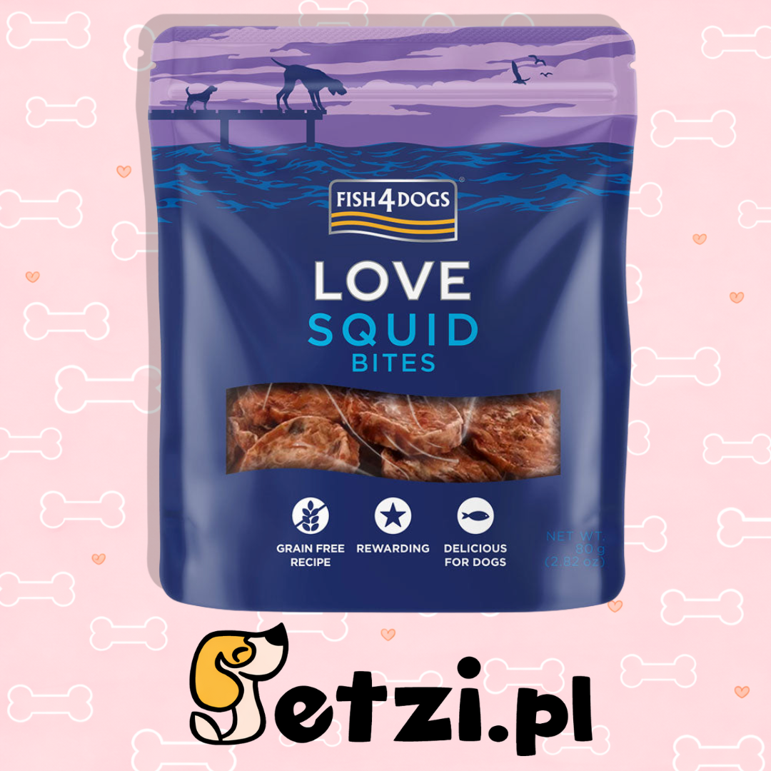 FISH4DOGS LOVE PRZYSMAKI DLA PSA SQUID BITES 80G