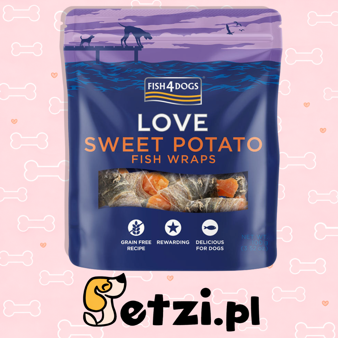 FISH4DOGS LOVE PRZYSMAKI DLA PSA SWEET POTATO FISH WRAPS 100G