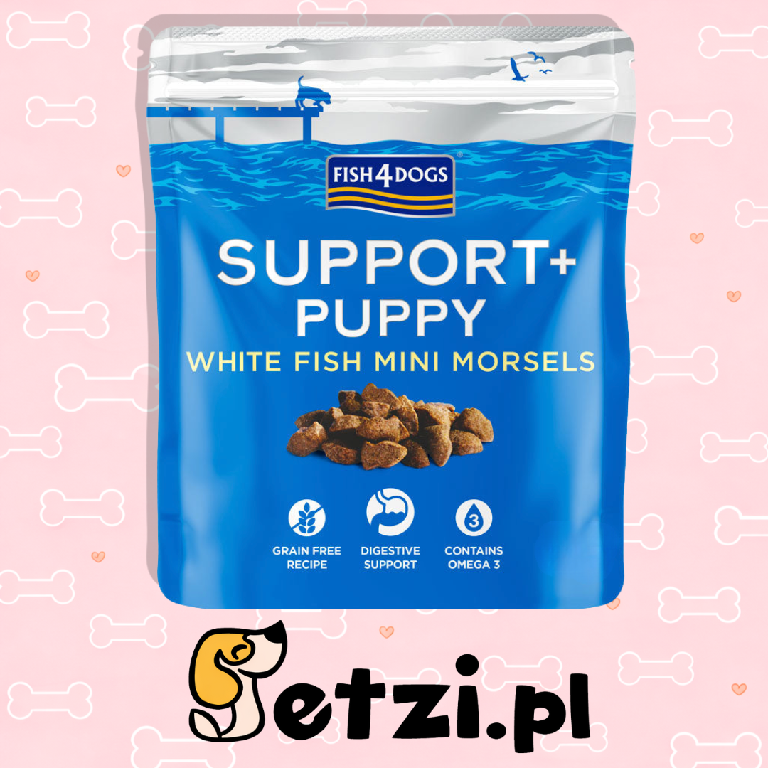 FISH4DOGS SUPPORT + PUPPY PRZYSMAKI DLA PSA WHITE FISH MINI MORSELS 225G