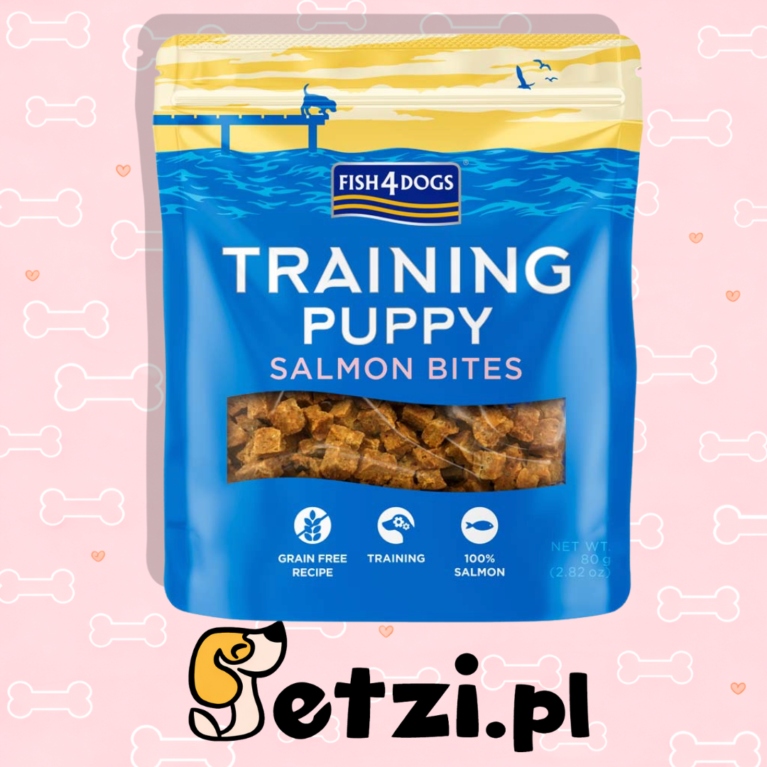 FISH4DOGS TRAINING PUPPY PRZYSMAKI DLA PSA SALMON BITES 80G