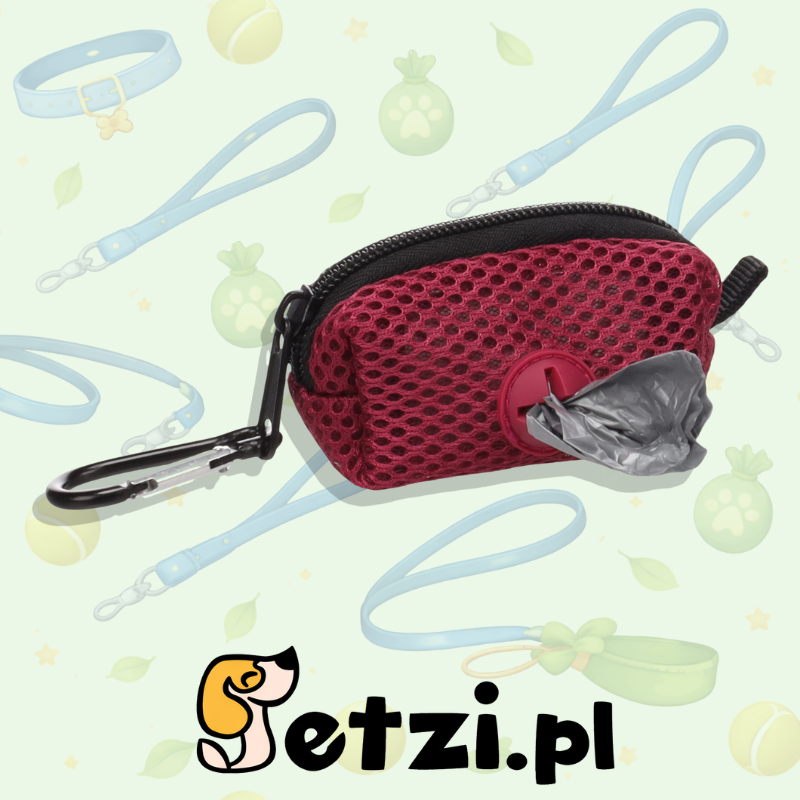 FLAMINGO POOP BAG HOLDER MISHA BURGUNDY + 1 ROLL 9X4X4,5CM