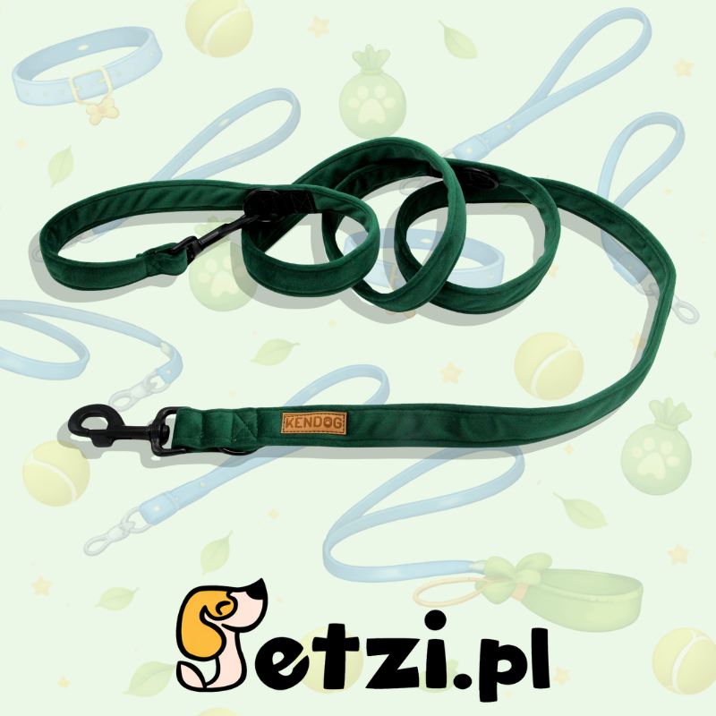 KENDOG SMYCZ PRZEPINANA VELVET OLIVE 200CM 2CM
