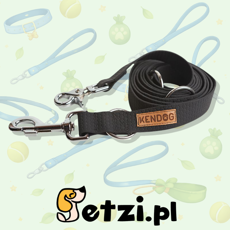 KENDOG SMYCZ PRZEPINANA PVC BLACK 200CM